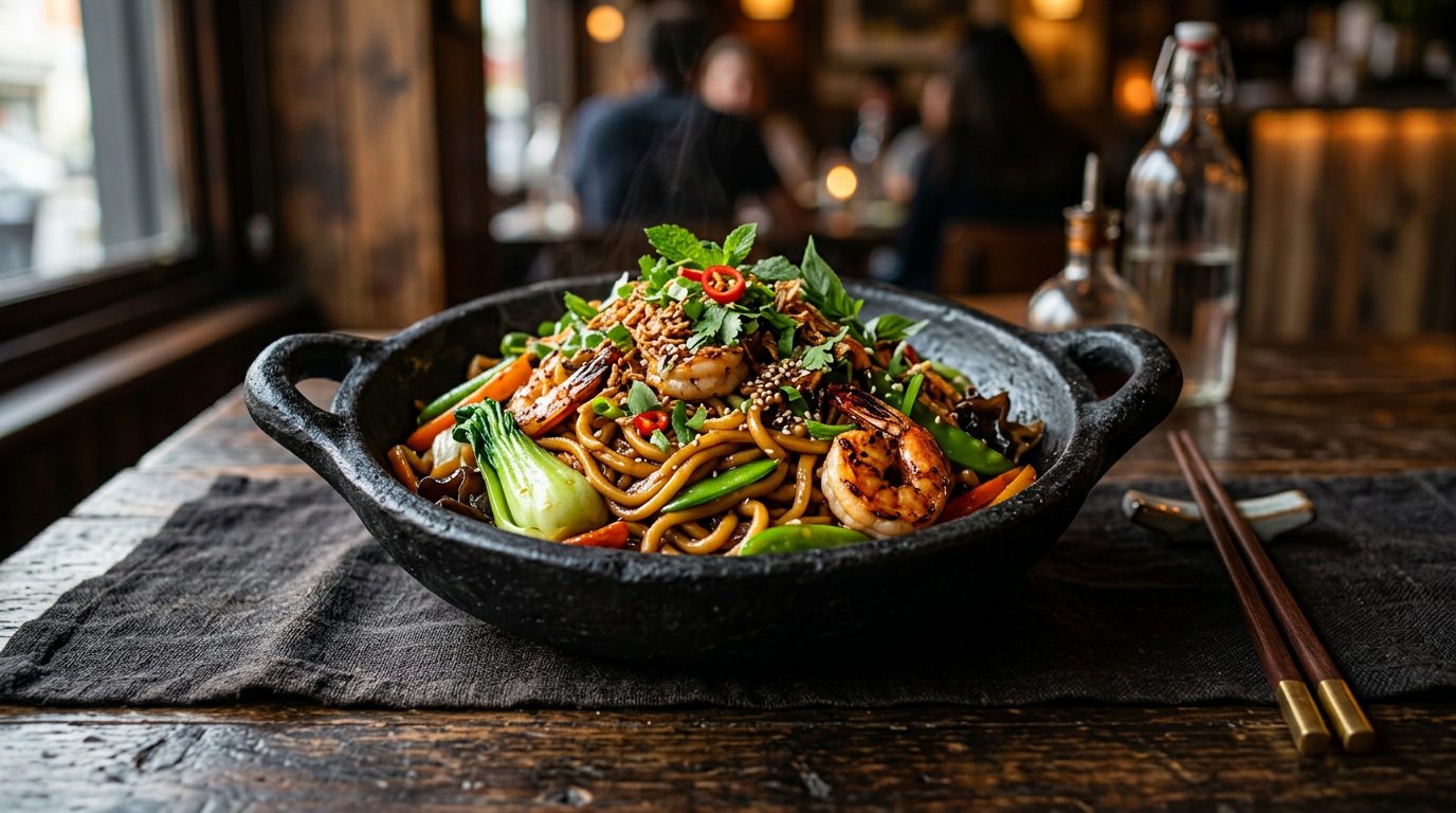 Asiatisches Wok-Gericht